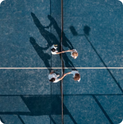 tennis clay court bird's eye view