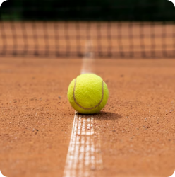 tennis red clay court ground level