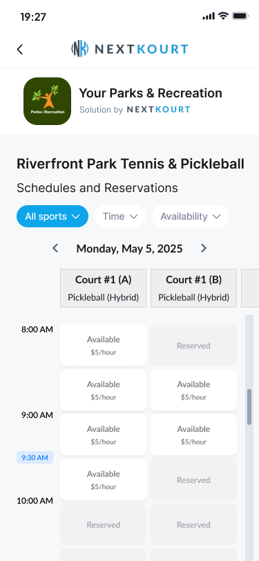 Schedule Screenshot